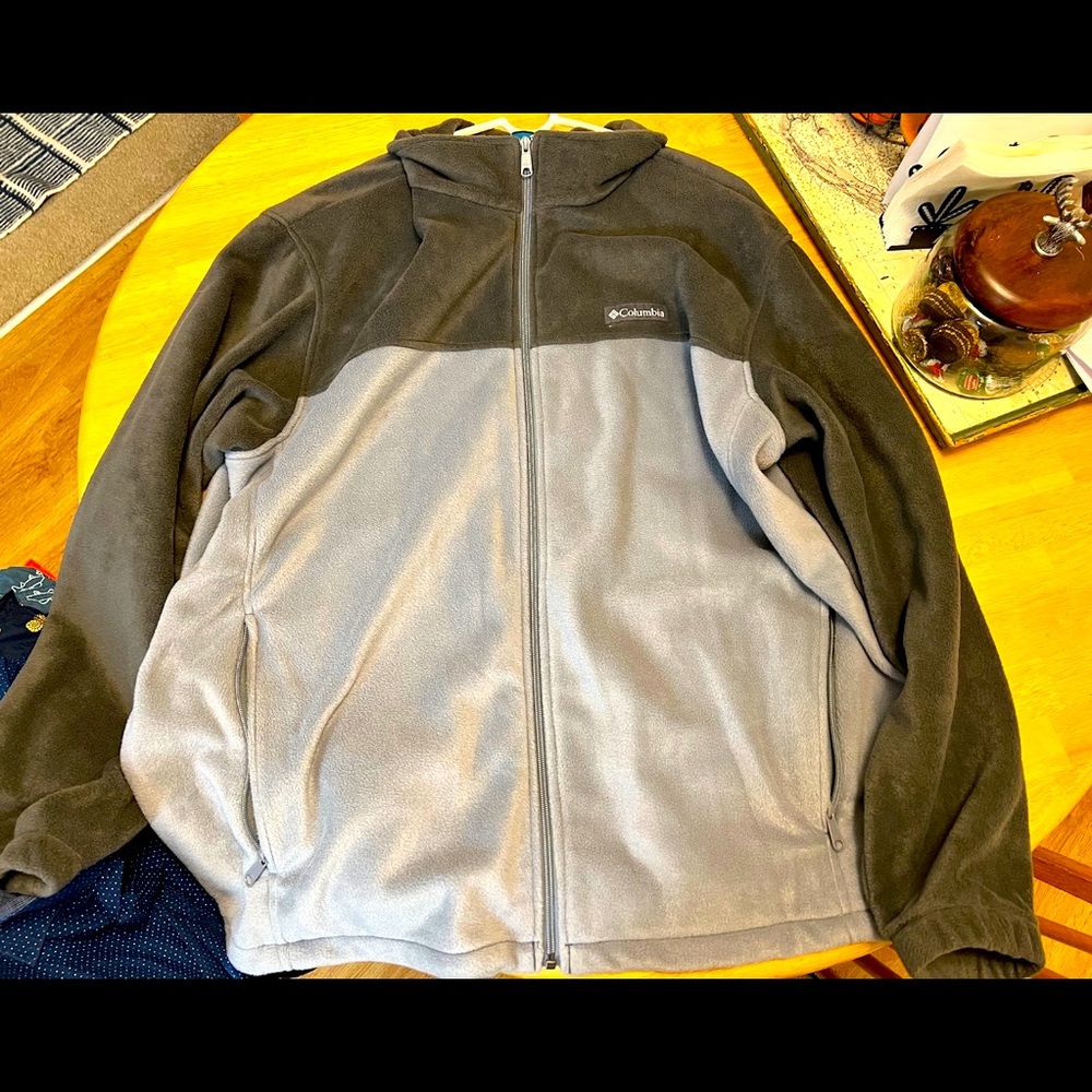 men’s Columbia grey fleece zip up size 3x
